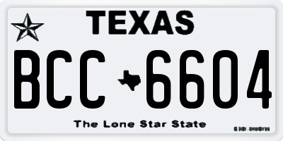 TX license plate BCC6604