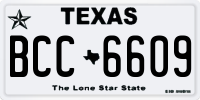 TX license plate BCC6609