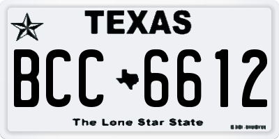 TX license plate BCC6612