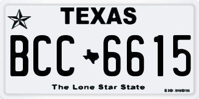 TX license plate BCC6615
