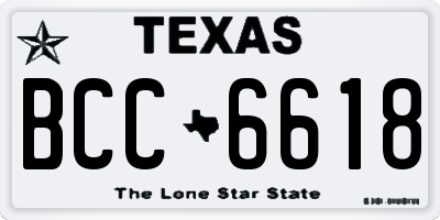 TX license plate BCC6618