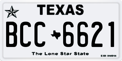 TX license plate BCC6621