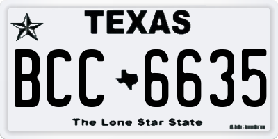 TX license plate BCC6635