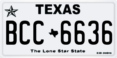 TX license plate BCC6636