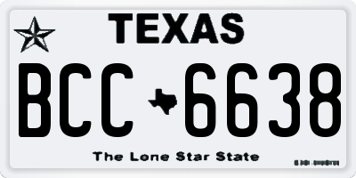 TX license plate BCC6638