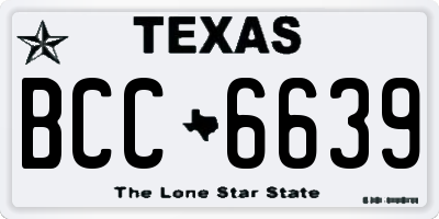 TX license plate BCC6639