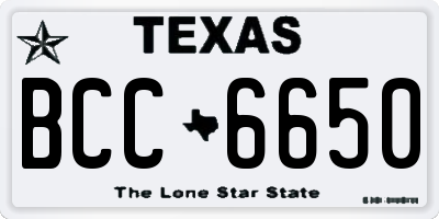 TX license plate BCC6650