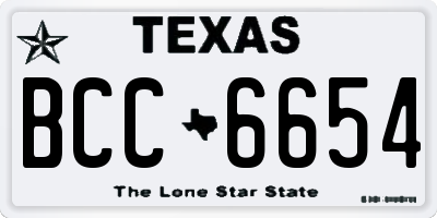 TX license plate BCC6654