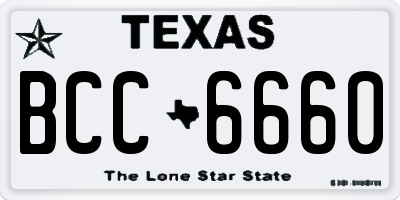 TX license plate BCC6660