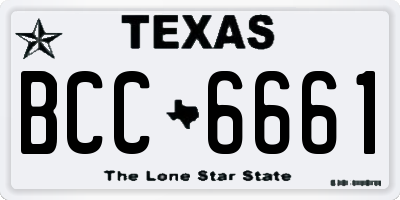 TX license plate BCC6661