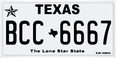 TX license plate BCC6667