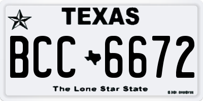 TX license plate BCC6672