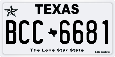 TX license plate BCC6681