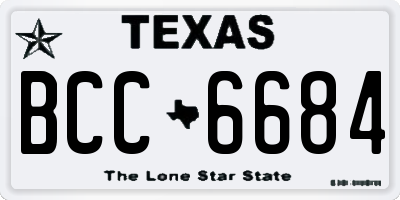 TX license plate BCC6684
