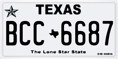 TX license plate BCC6687