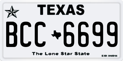 TX license plate BCC6699