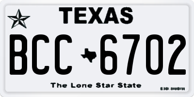 TX license plate BCC6702