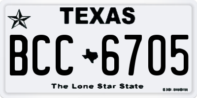 TX license plate BCC6705