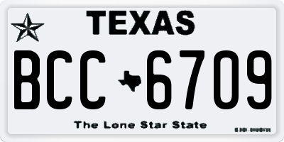 TX license plate BCC6709