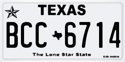 TX license plate BCC6714