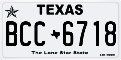 TX license plate BCC6718