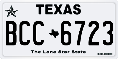 TX license plate BCC6723