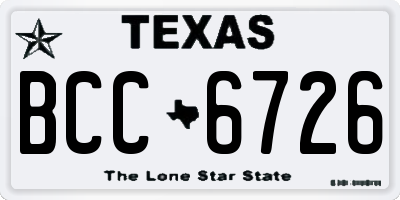 TX license plate BCC6726