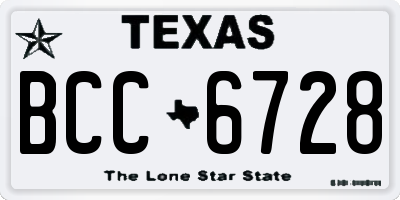 TX license plate BCC6728