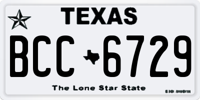 TX license plate BCC6729