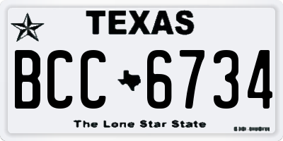 TX license plate BCC6734