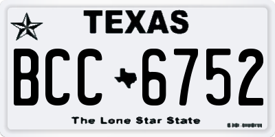 TX license plate BCC6752