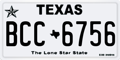 TX license plate BCC6756