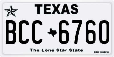 TX license plate BCC6760