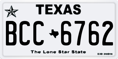 TX license plate BCC6762