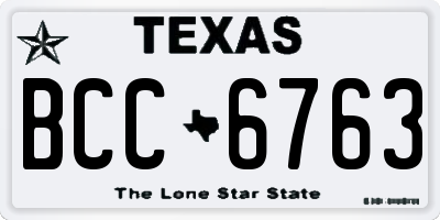 TX license plate BCC6763