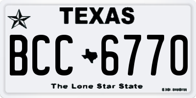 TX license plate BCC6770