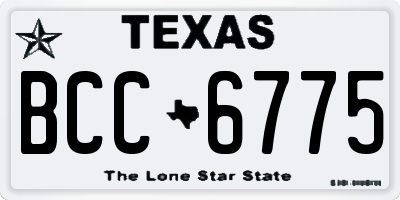 TX license plate BCC6775