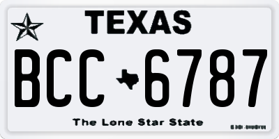 TX license plate BCC6787