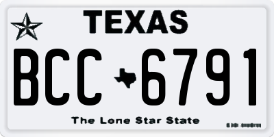 TX license plate BCC6791