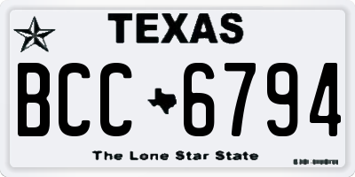 TX license plate BCC6794