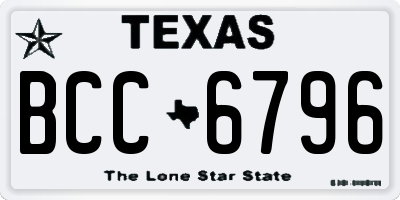 TX license plate BCC6796