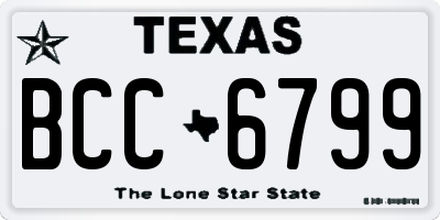 TX license plate BCC6799