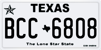 TX license plate BCC6808