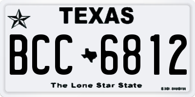 TX license plate BCC6812