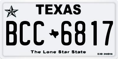 TX license plate BCC6817