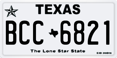 TX license plate BCC6821