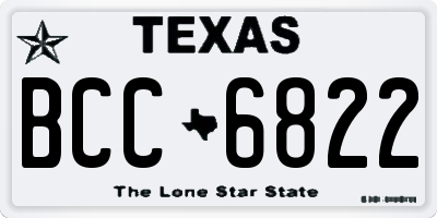 TX license plate BCC6822