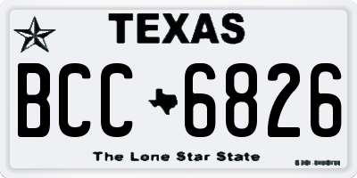 TX license plate BCC6826