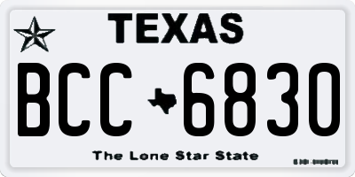 TX license plate BCC6830