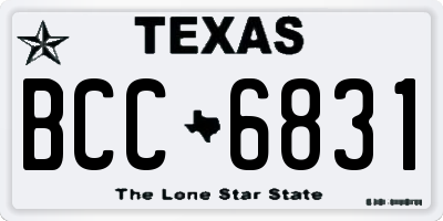 TX license plate BCC6831